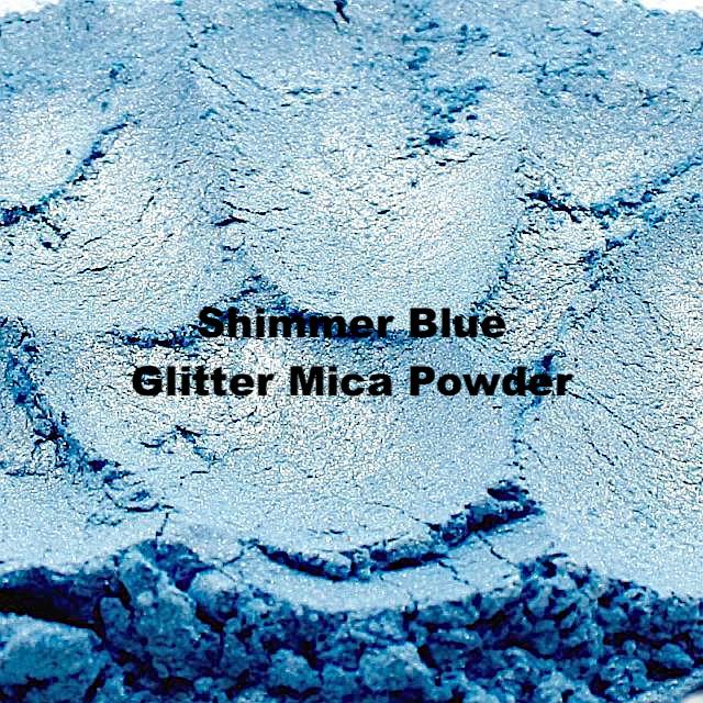 Shimmering blue mica powder for making candles