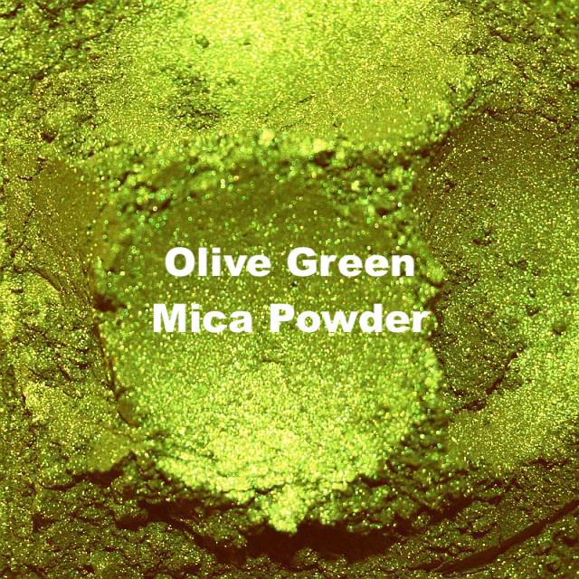 Vibrant green mica powder for resin art and soap making .