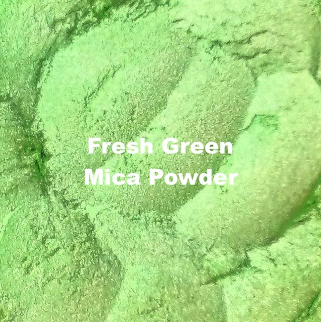 Fresh Green Mica Powder for vibrant natural color in cosmetics, soap-making, and candle-making projects.