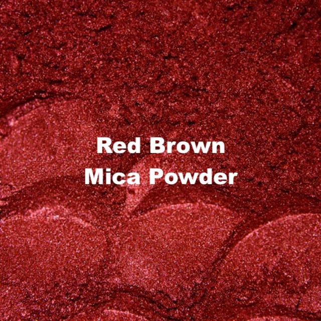 Red Brown mica powder for candle making and DIY projects.