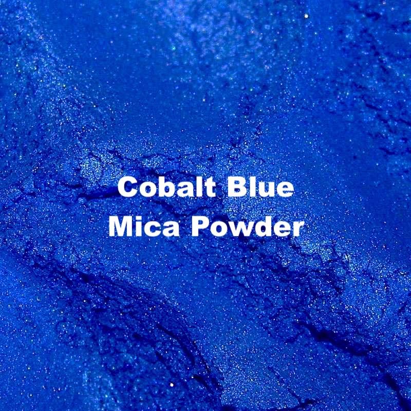 Electric blue mica powder for soap swirl effects