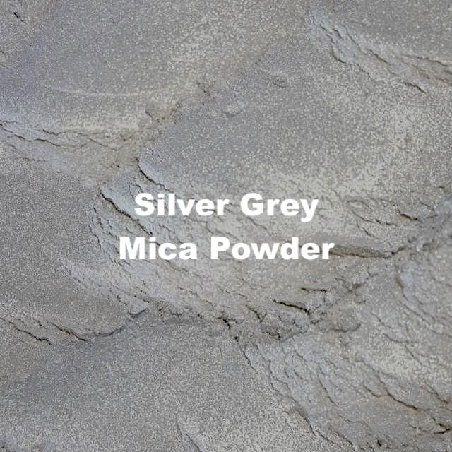 Fine silver mica powder for soap making and cosmetics