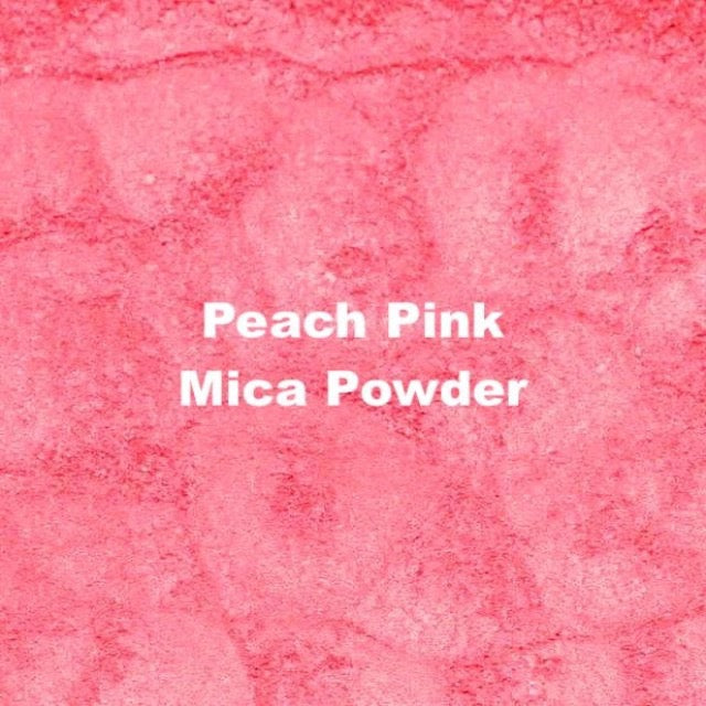 Vibrant peach pink natural mica powder, non-toxic for DIY art projects and soap making