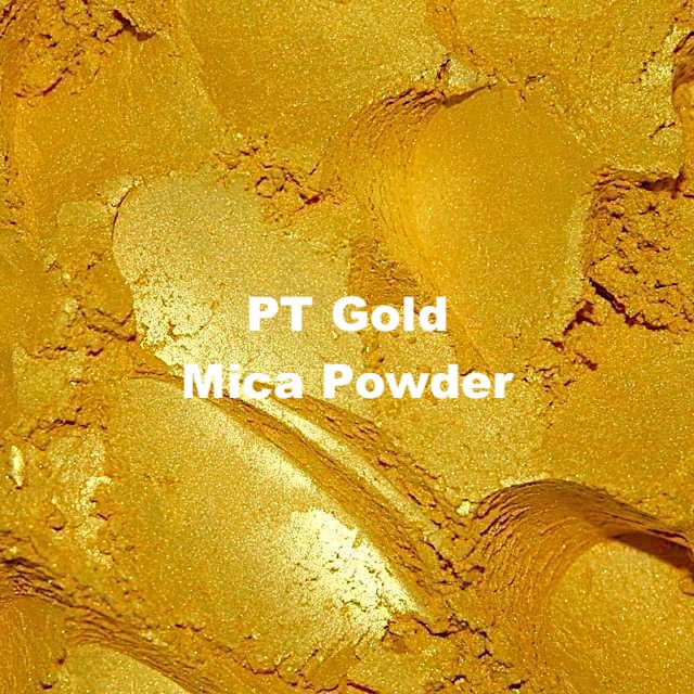 Vibrant gold mica powder for creating radiant cosmetic and making soap