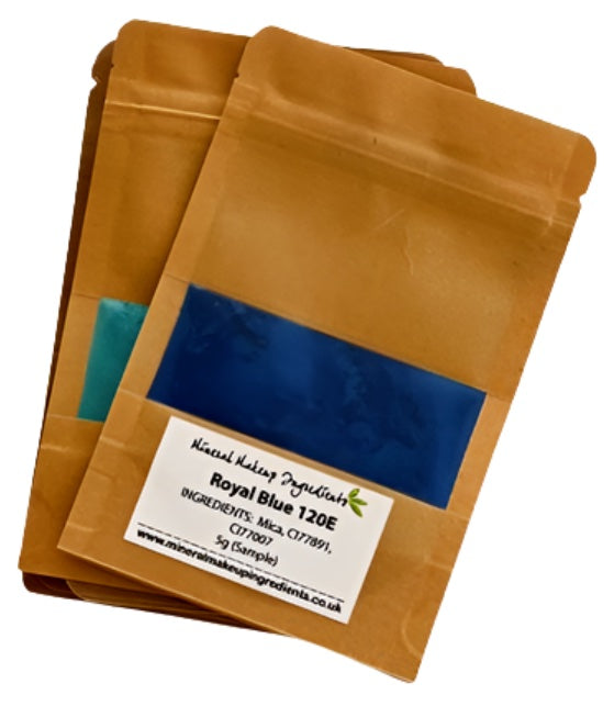 Assorted mica powder samples for testing colors in art, crafts, and beauty
