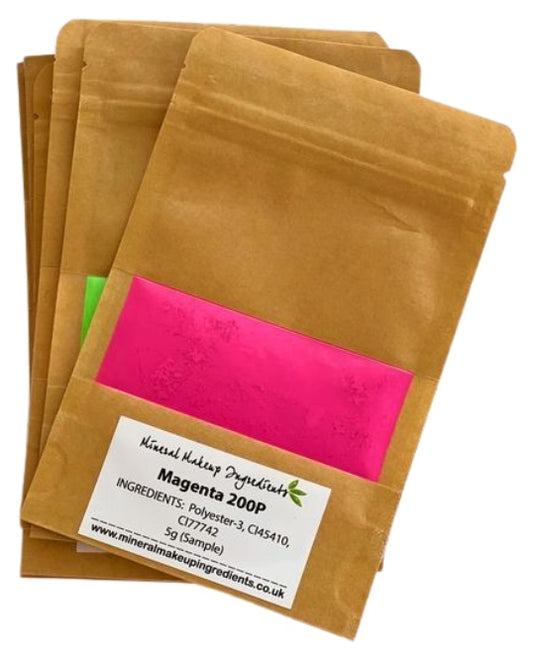 Assorted Neon pigment samples in different colours for testing and experimenting with crafts