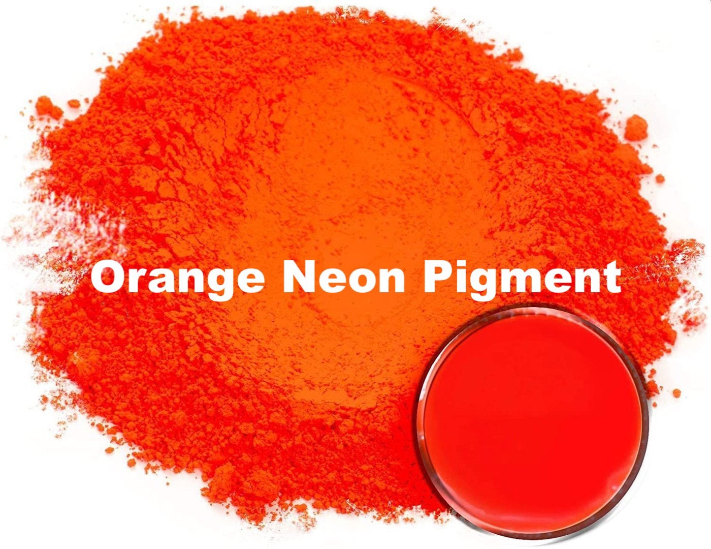 Fluorescent orange neon pigment for artists and creators