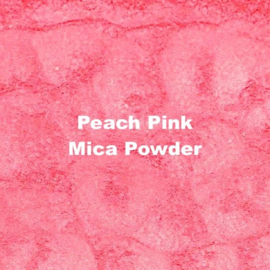 Vibrant peach pink natural mica powder, non-toxic for DIY art projects and soap making