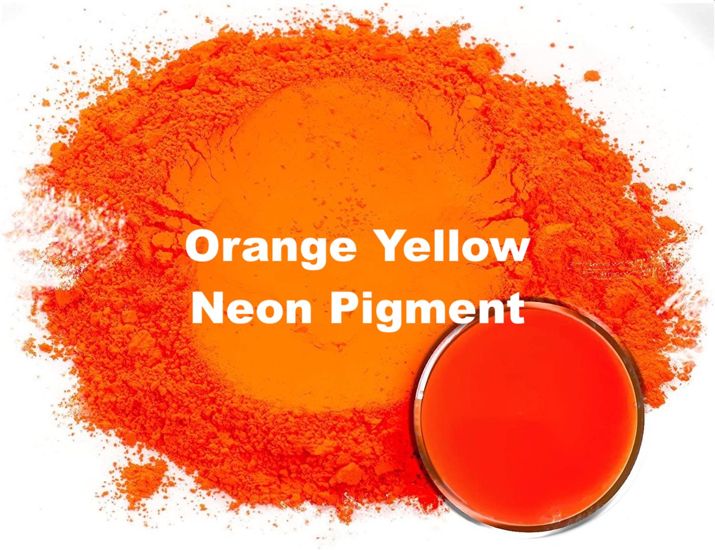 Neon bold orange yellow pigment powder for striking colour effects