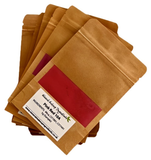 Try a variety of pink and red mica powders with our sample pack for art and beauty uses